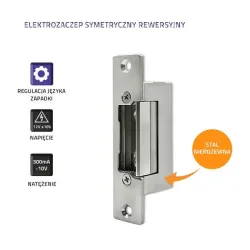 Elektrozaczep Qoltec symetryczny rewersyjny | 300mA | 12V
