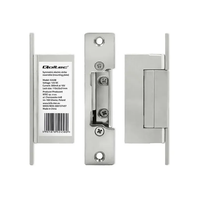 Elektrozaczep Qoltec symetryczny rewersyjny | 300mA | 12V