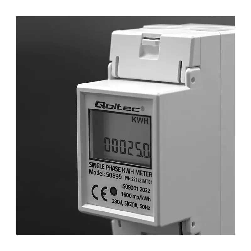 Miernik zużycia energii Qoltec na szynę DIN | jednofazowy elektroniczny