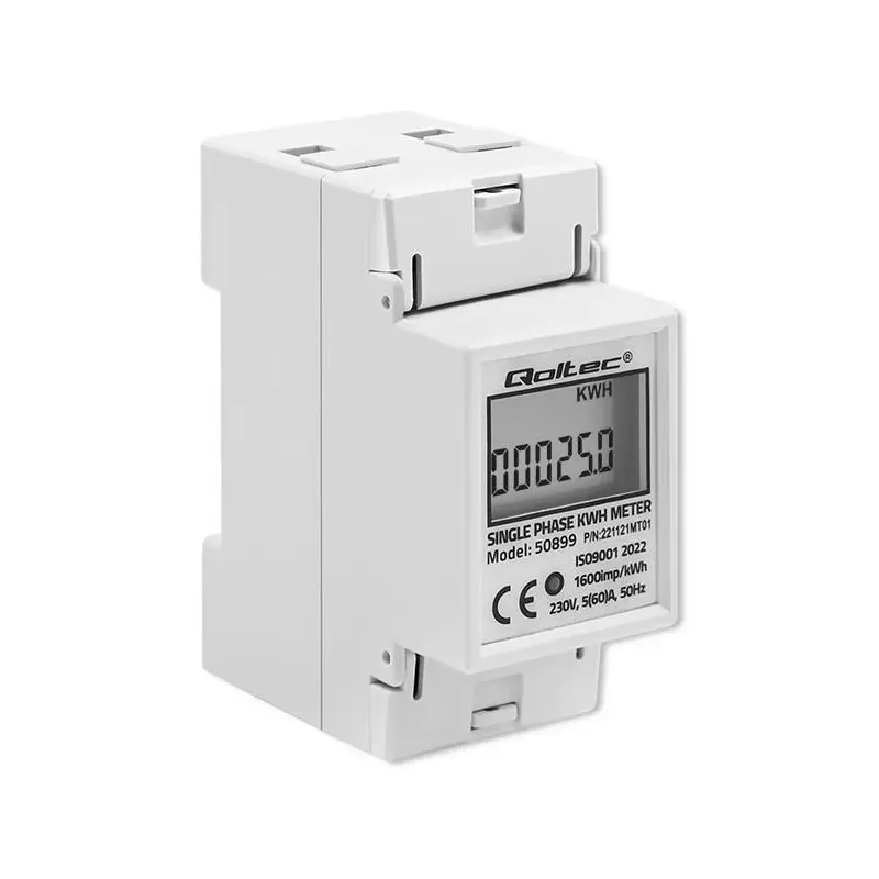 Miernik zużycia energii Qoltec na szynę DIN | jednofazowy elektroniczny