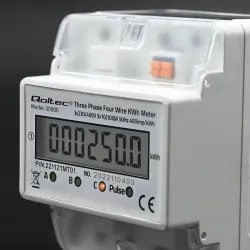 Miernik zużycia energii Qoltec na szynę DIN | trójfazowy elektroniczny
