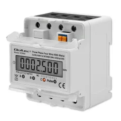 Miernik zużycia energii Qoltec na szynę DIN | trójfazowy elektroniczny