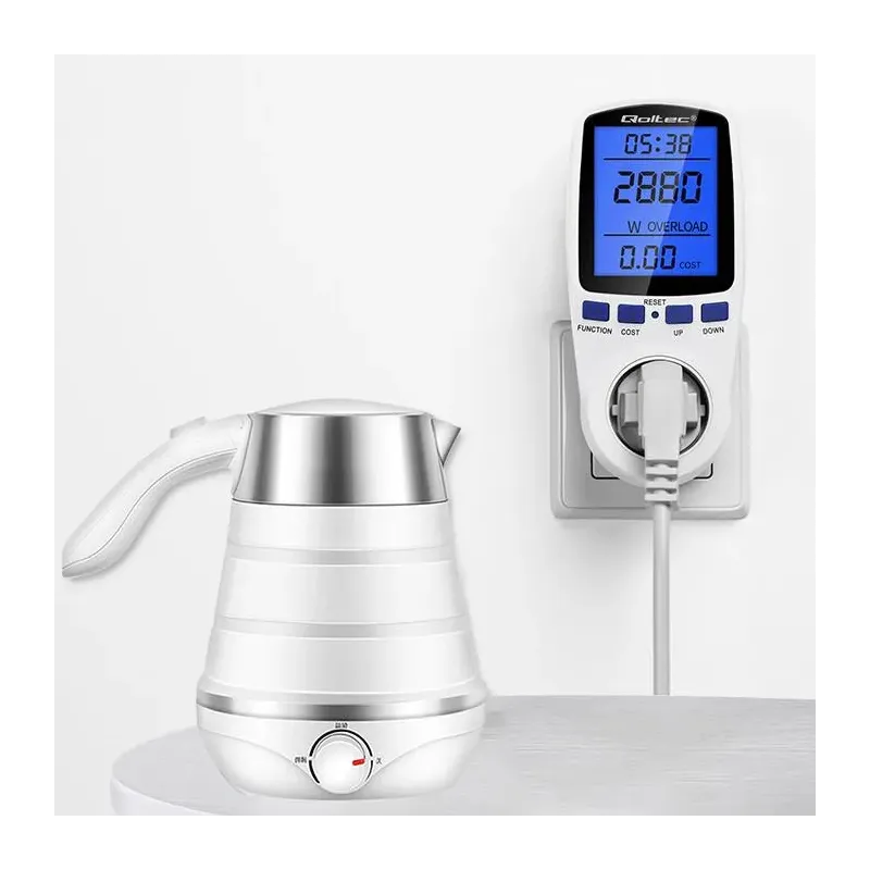 Watomierz Qoltec Licznik zużycia energii PM0626 | 3680W | 16A | LCD