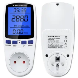 Watomierz Qoltec Licznik zużycia energii PM0626 | 3680W | 16A | LCD