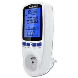 Watomierz Qoltec Licznik zużycia energii PM0626 | 3680W | 16A | LCD