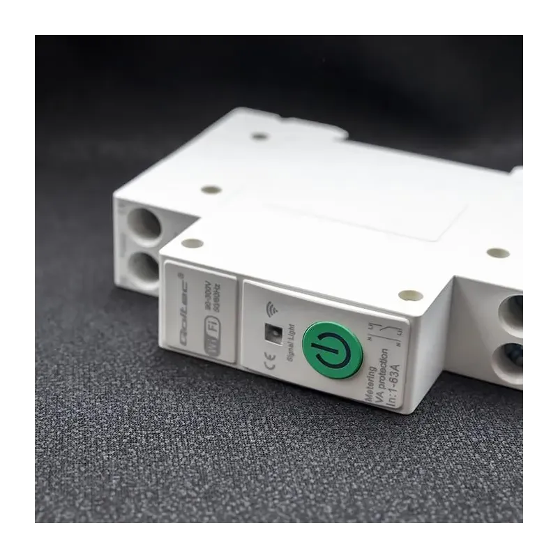 Przekaźnik Wi-Fi Qoltec 63A na szynę DIN z licznikiem energii elektyrcznej