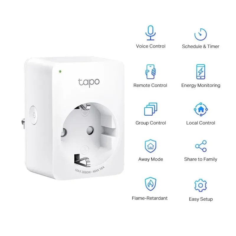 Gniazdko inteligentne TP-Link Tapo P110 Mini Smart Plug Wi-Fi z kontrolą
