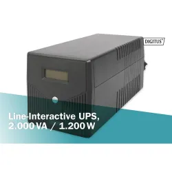Zasilacz awaryjny UPS DIGITUS Line-Ineractive LCD 2000VA/1200W, 2x12V/9Ah,