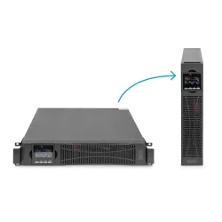 Zasilacz awaryjny UPS DIGITUS Online Rack 19" LCD 2000VA/2000W 4x12V/9Ah
