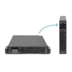Zasilacz awaryjny UPS DIGITUS Online Rack 19" LCD 1000VA/1000W 2x12V/9Ah