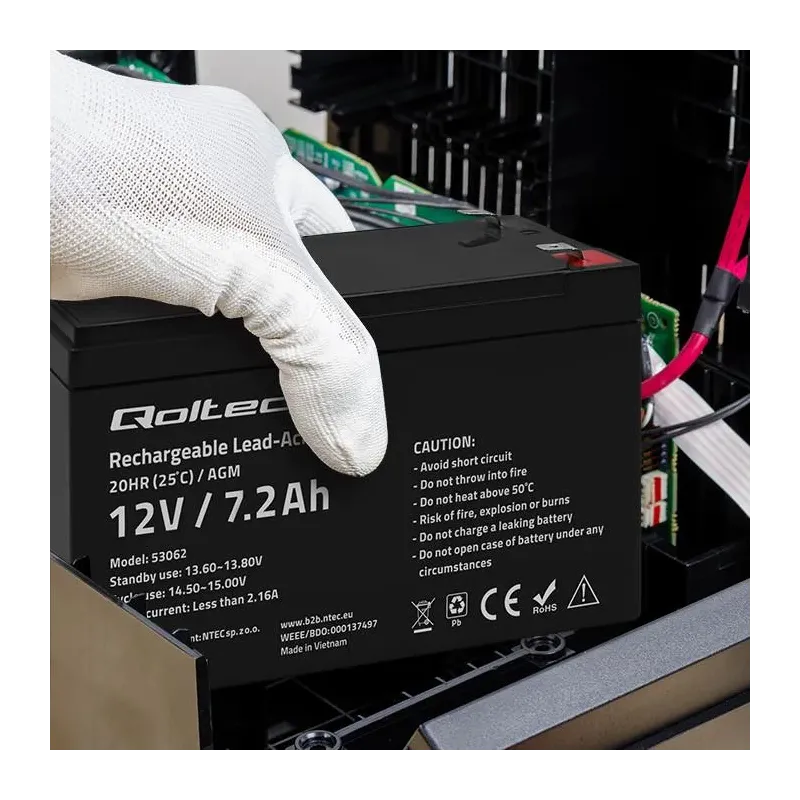 Akumulator AGM Qoltec 12V | 7.2Ah