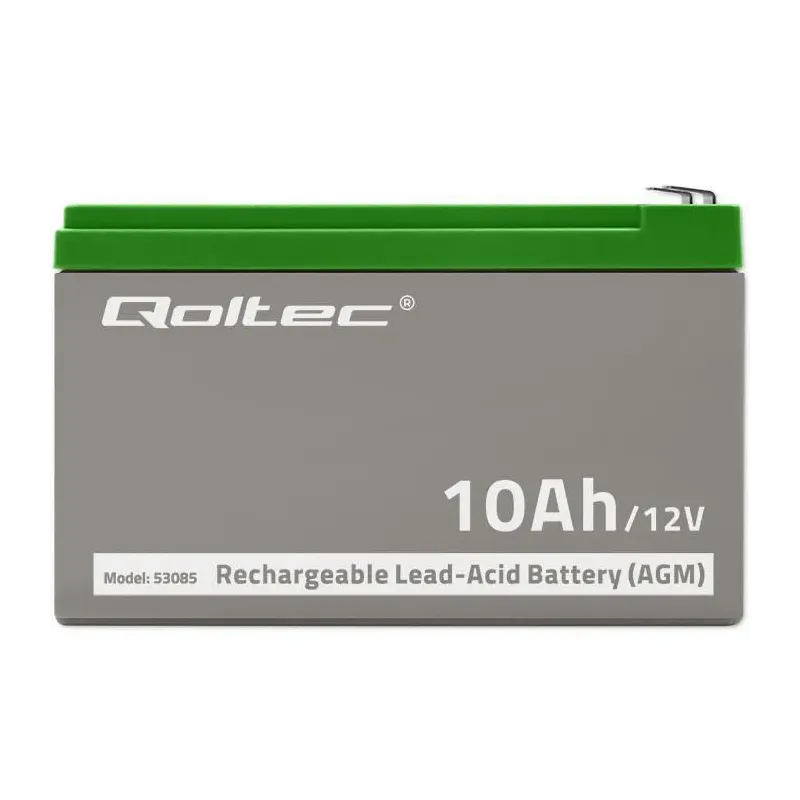 Akumulator AGM Qoltec 12V | 10Ah | Bezobsługowy | do UPS