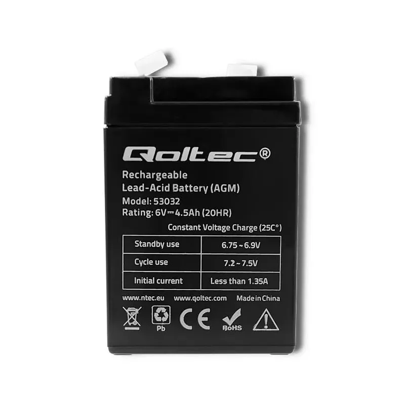 Akumulator AGM Qoltec 6V | 4.5Ah
