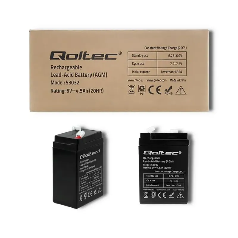 Akumulator AGM Qoltec 6V | 4.5Ah