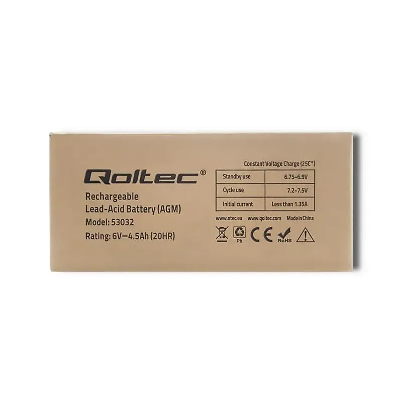 Akumulator AGM Qoltec 6V | 4.5Ah