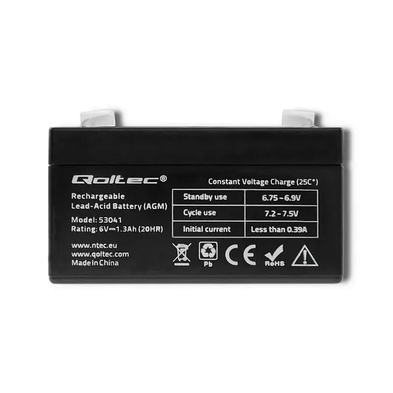 Akumulator AGM Qoltec 6V | 1.3Ah