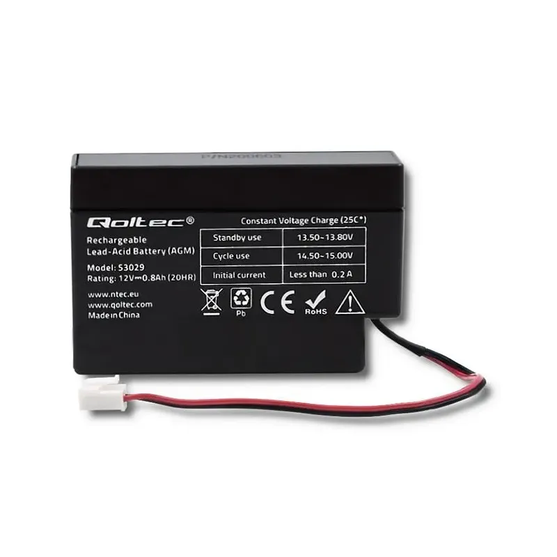 Akumulator AGM Qoltec 12V | 0.8Ah