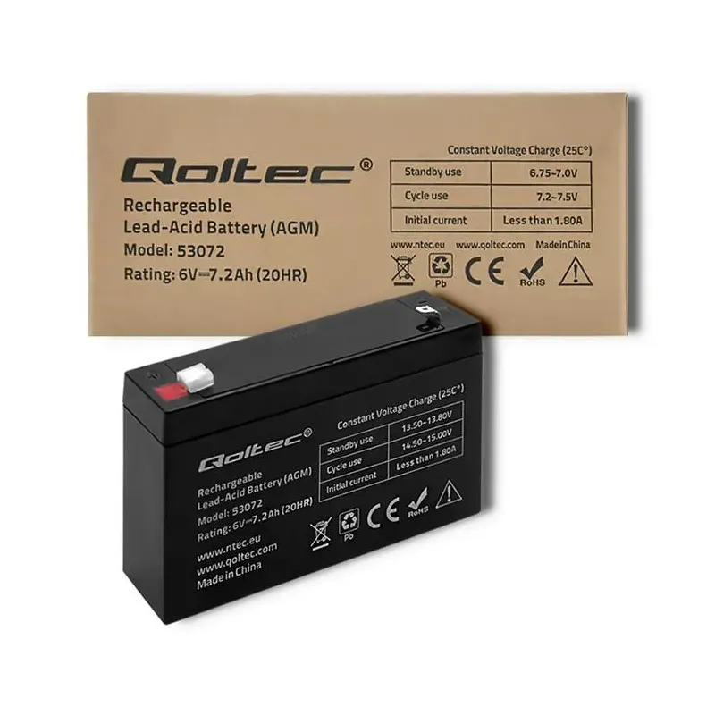 Akumulator AGM Qoltec 6V | 7.2Ah