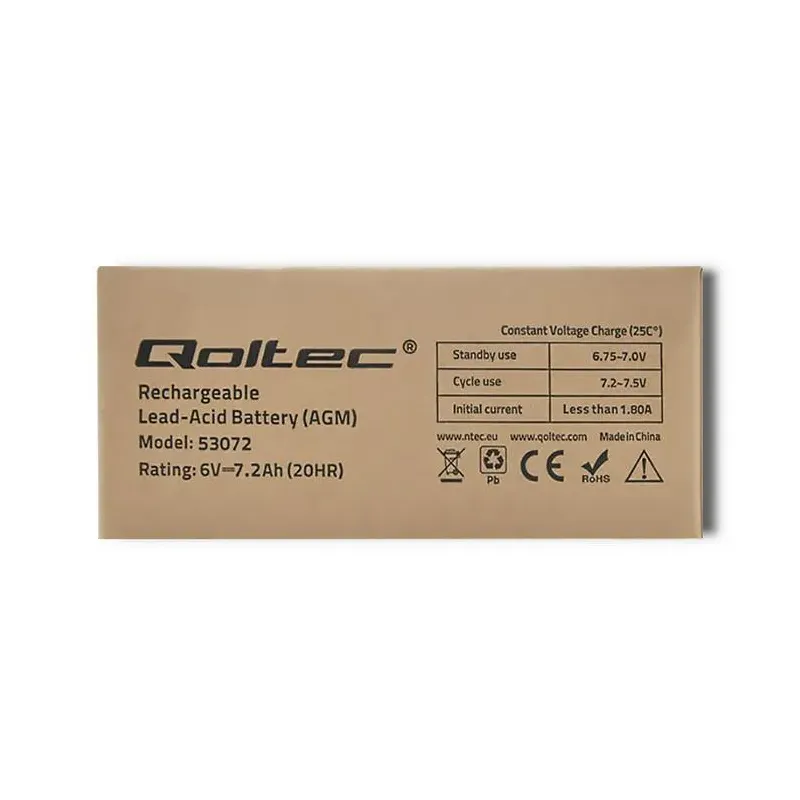 Akumulator AGM Qoltec 6V | 7.2Ah