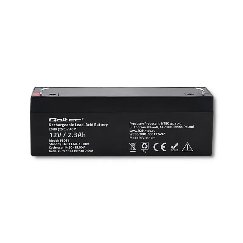 Akumulator AGM Qoltec 12V | 2.3Ah