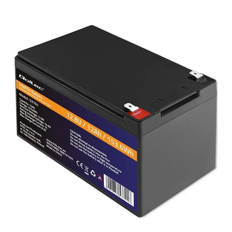 Akumulator LiFePO4 Qoltec Litowo-Żelazowo-Fosforanowy | 12.8V | 12Ah |