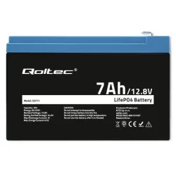Akumulator LiFePO4 Qoltec Litowo-Żelazowo-Fosforanowy | 12.8V | 7Ah |