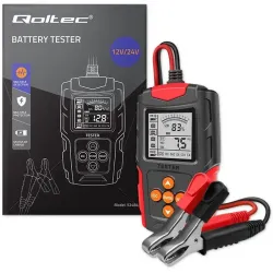 Tester cyfrowy Qoltec akumulatora z wyświetlaczem LCD | 12V | 24V |