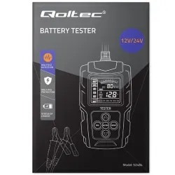 Tester cyfrowy Qoltec akumulatora z wyświetlaczem LCD | 12V | 24V |