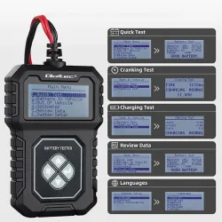 Tester cyfrowy Qoltec akumulatora z LCD | 12V | AGM | GEL | STD | 30-220Ah