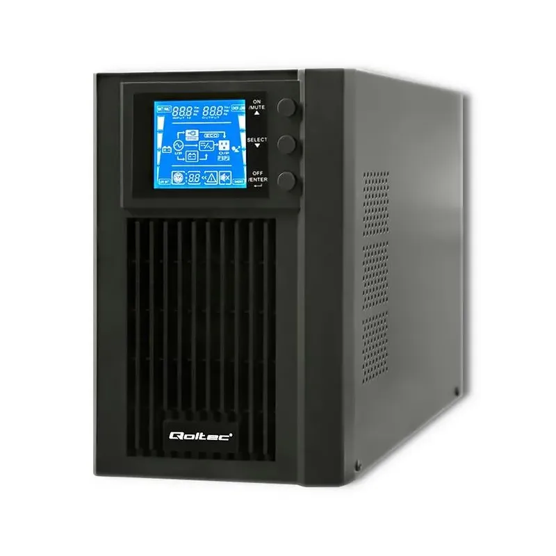 Zasilacz awaryjny UPS Qoltec | On-line | Pure Sine Wave | 1kVA | 800W | LCD