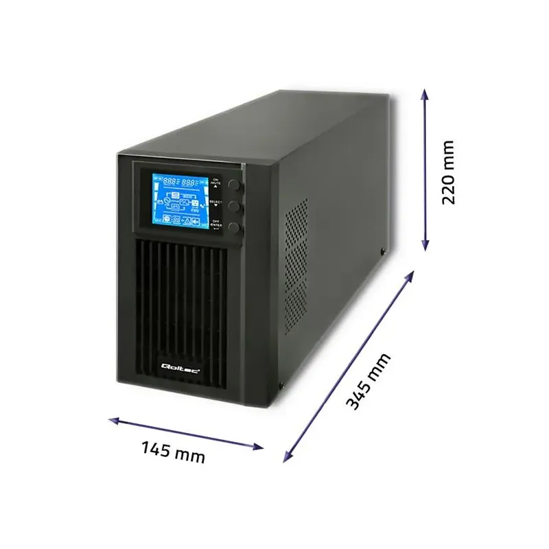 Zasilacz awaryjny UPS Qoltec | On-line | Pure Sine Wave | 1kVA | 800W | LCD
