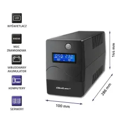 Zasilacz awaryjny UPS Qoltec Monolith | 650VA | 360W | LCD | USB | RJ45
