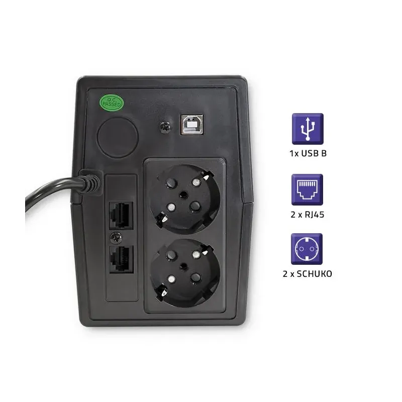 Zasilacz awaryjny UPS Qoltec Monolith | 1000VA | 600W | LCD | USB | RJ45