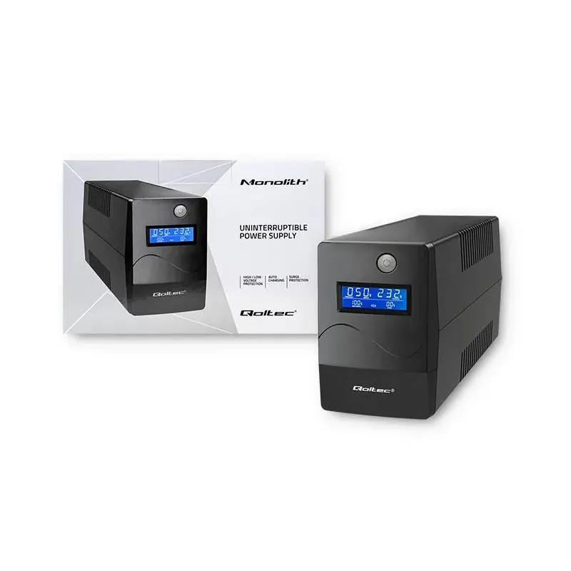 Zasilacz awaryjny UPS Qoltec Monolith | 1000VA | 600W | LCD | USB | RJ45
