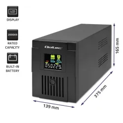 Zasilacz awaryjny UPS Qoltec Monolith | 2000VA | 1200W | LCD | USB