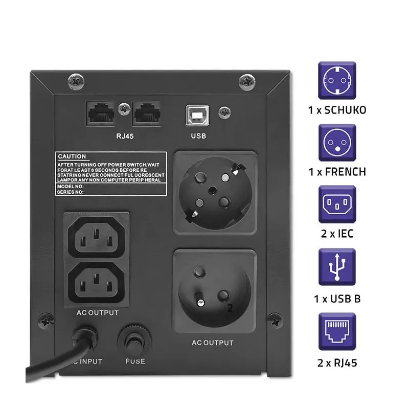 Zasilacz awaryjny UPS Qoltec Monolith | 2000VA | 1200W | LCD | USB