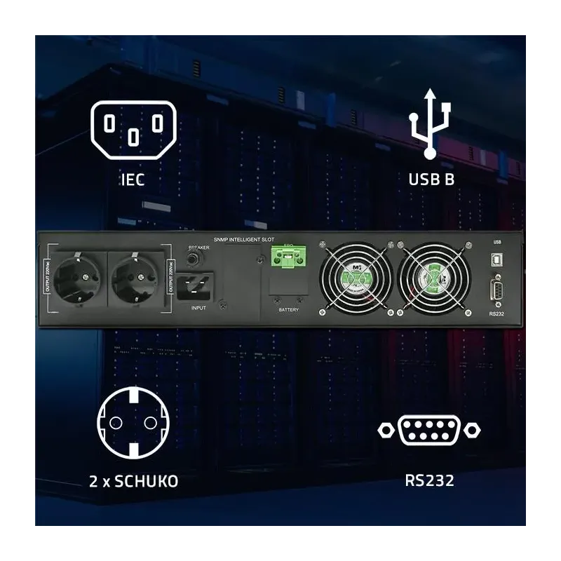Zasilacz awaryjny UPS Qoltec do RACK | 2kVA | 2000W | Power Factor 1.0 |