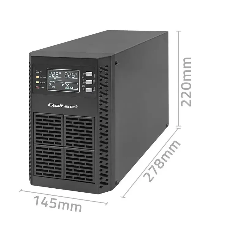 Zasilacz awaryjny UPS Qoltec 1kVA | 1000W | Power Factor 1.0 | LCD | EPO |