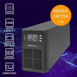 Zasilacz awaryjny UPS Qoltec 2kVA | 2000W | Power Factor 1.0 | LCD | EPO |