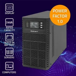 Zasilacz awaryjny UPS Qoltec 3kVA | 3000W | Power Factor 1.0 | LCD | EPO |