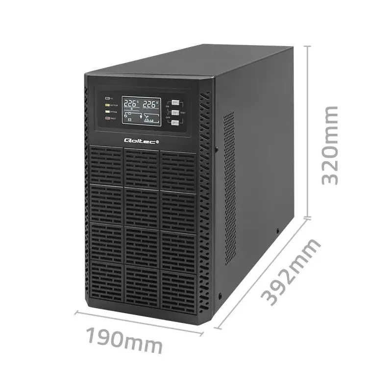 Zasilacz awaryjny UPS Qoltec 3kVA | 3000W | Power Factor 1.0 | LCD | EPO |