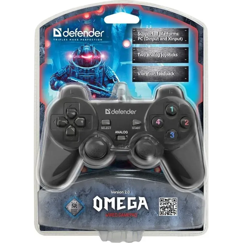 Gamepad przewodowy Defender OMEGA, efekt wibracji, USB