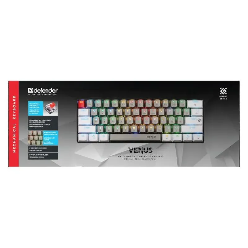Klawiatura bezprzewodowa Defender VENUS GK-415 mechaniczna bluetooth + 2.4