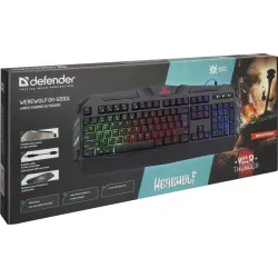 Klawiatura przewodowa Defender WEREWOLF GK-120DL podświetlana gaming+gra