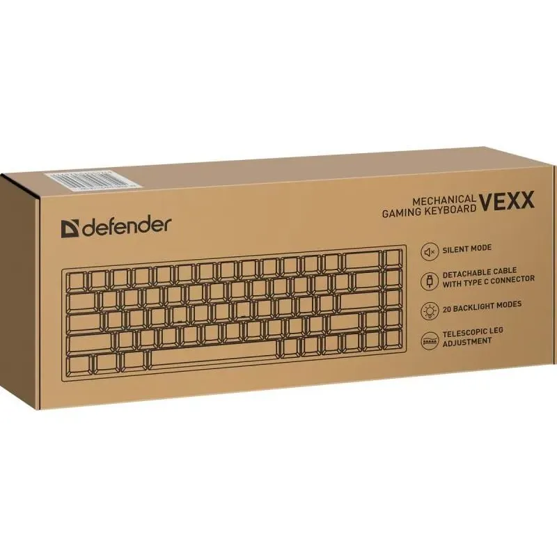 Klawiatura przewodowa Defender VEXX GK-084 MECHANICZNA podświetlana gaming