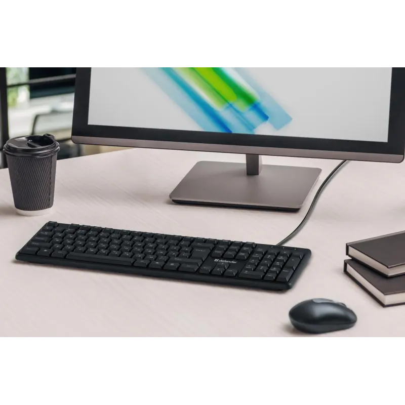 Klawiatura przewodowa Defender ELEMENT HB-520 USB czarna