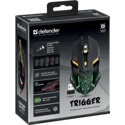 Mysz bezprzewodowa Defender TRIGGER GM-934 optyczna 3200dpi czarna LED