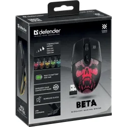Mysz bezprzewodowa Defender BETA GM-707L optyczna 1600dpi czarna LED