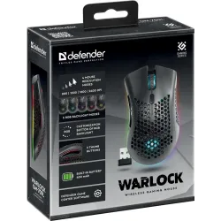 Mysz bezprzewodowa Defender WARLOCK GM-709L optyczna 2400dpi czarna RGB