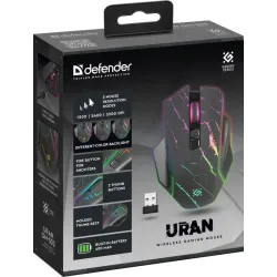 Mysz bezprzewodowa Defender URAN GM-503 optyczna 3200dpi czarna RGB